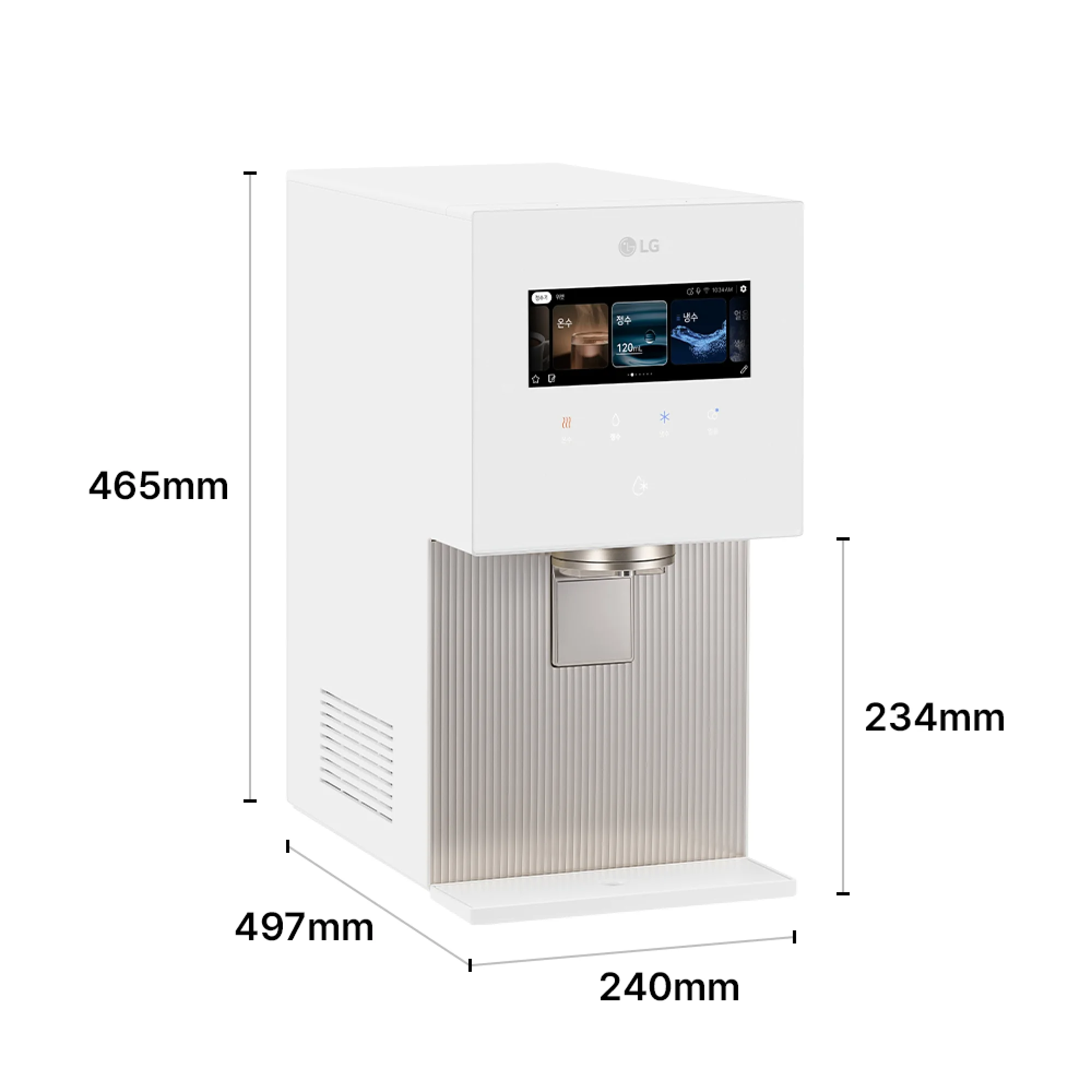 LG 퓨리케어 AI 오브제컬렉션 냉동얼음정수기 WD724RH (음성인식/맞춤 출수, 냉온정, 얼음, 에센스 화이트)